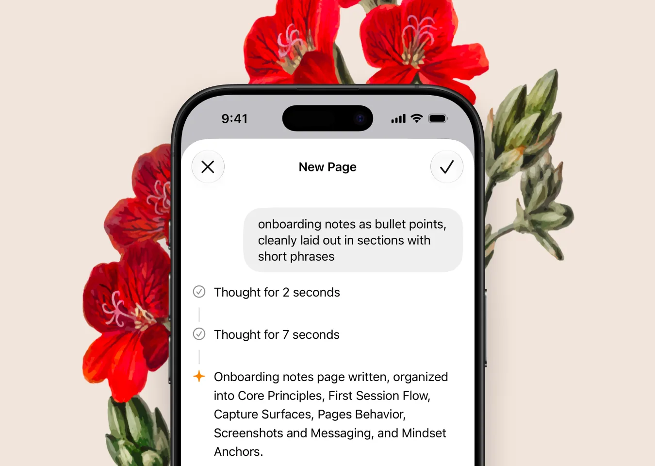 Brainbits topic page with organized notes